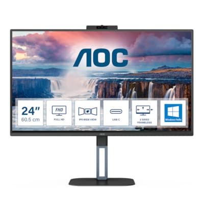 Image of AOC 24V5CW 60,5cm (23,8“) FHD IPS Gaming Monitor HDMI/DP/USB-C PD65W 75Hz Webcam