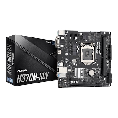 Image of ASRock H370M-HDV mATX Mainboard Sockel 1151 v2 HDMI/DVI/VGA/USB3.2 Gen1