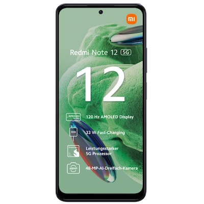 Image of Xiaomi Redmi Note 12 5G 4/128GB Dual-SIM Smartphone onyx gray EU