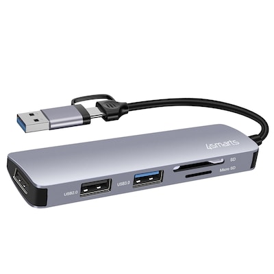 Image of 4smarts 5 in1 Universal Mulitport USB Hub spacegrau