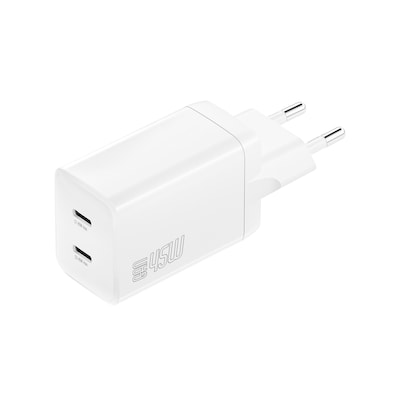 Image of 4smarts Ladegerät PDPlug Dual 45W GaN 2xC, weiß