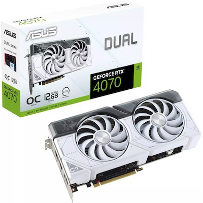 Image of ASUS DUAL GeForce RTX 4070 EVO White OC Gaming Grafikkarte 12GB GDDR6X, 1xHDMI, 3xDP