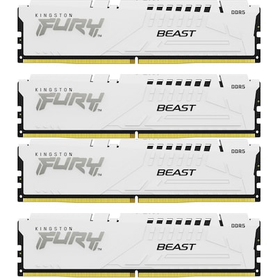 Image of 128GB (4x32GB) KINGSTON FURY Beast White XMP DDR5-5200 CL40 RAM Speicher Kit