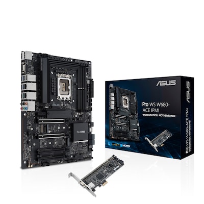 Image of ASUS Pro WS W680-ACE Workstation Mainboard Sockel 1700, IPMI Erweiterungskarte