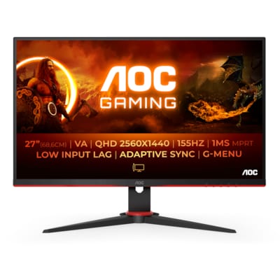 Image of AOC Q27G2E/BK 68,6cm (27“) WQHD VA Gaming Monitor 16:9 HDMI/DP 155Hz FreeSync