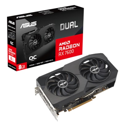 Image of ASUS Radeon RX 7600 DUAL OC V2 Gaming Grafikkarte 8GB GDDR6 3xDP/HDMI