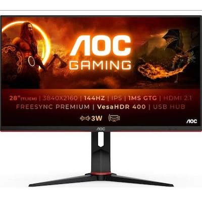 Image of AOC U28G2XU2/BK 71,1cm (28") 4K IPS Gaming Monitor 16:9 HDMI/DP/USB 144Hz 1ms