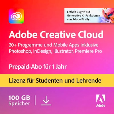 Image of Adobe Creative Cloud All Apps | Studenten & Lehrer | Download & Produktschlüssel