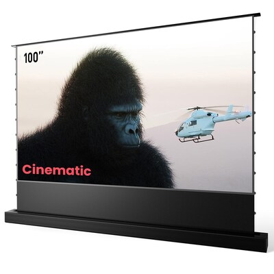 Image of AWOL Vision Motorisierte Bodenleinwand mit ALR Beamer Leinwand, 100"