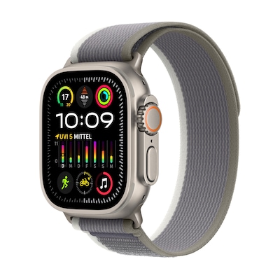 Image of Apple Watch Ultra 2 LTE 49mm Titanium Trail Loop Grün/Grau M/L MRF43FD/A