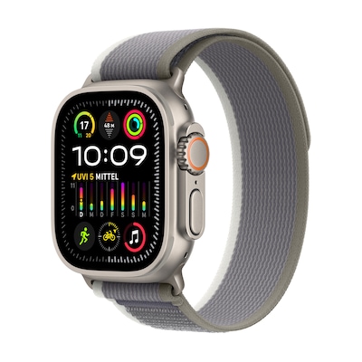 Image of Apple Watch Ultra 2 LTE 49mm Titanium Trail Loop Grün/Grau S/M MRF33FD/A