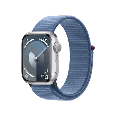 Image of Apple Watch Series 9 GPS 41mm Aluminium Silber Sport Loop Winterblau