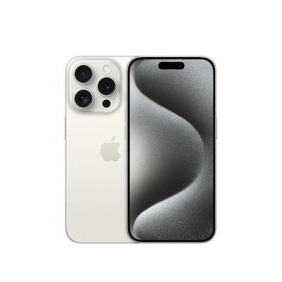 Image of Apple iPhone 15 Pro - 5G Smartphone - Dual-SIM / Interner Speicher 128GB - OLED-Display - 6,1 - 2556 x 1179 Pixel (120 Hz) - Triple-Kamera 48 MP, 12 MP, 12 MP - front camera 12 MP - White Titanium (MTUW3ZD/A)