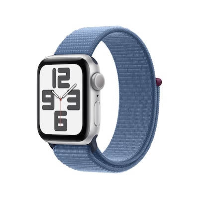 Image of Apple Watch SE (2 Gen) GPS 40mm Alu Silber Sport Loop Armband Winterblau