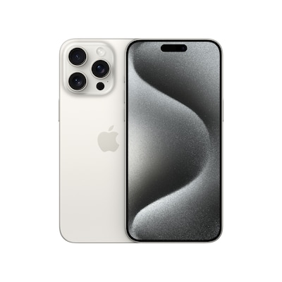 Image of Apple iPhone 15 Pro Max - 5G Smartphone - Dual-SIM / Interner Speicher 1TB - OLED-Display - 6,7 - 2796 x 1290 pixels (120 Hz) - Triple-Kamera 48 MP, 12 MP, 12 MP - front camera 12 MP - White Titanium (MU7H3ZD/A)