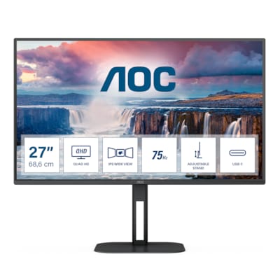 Image of AOC Q27V5C 68,6cm (27") QHD IPS Office Monitor 16:9 HDMI/DP/USB-C PD65W 75Hz 4ms