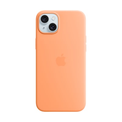 Image of APPLE iPhone 15 Plus Silicone Case with MagSafe - Orange Sorbet (MT173ZM/A)