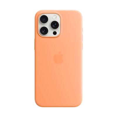 Image of Apple Original iPhone 15 Pro Max Silicone Case mit MagSafe - Sorbet Orange