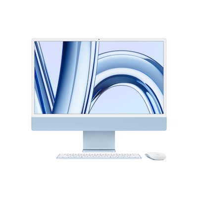 Image of Apple iMac 24" blau, M3, - 8 Core CPU / 8 Core GPU, 8GB RAM, 256GB SSD