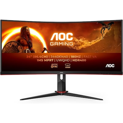 Image of AOC CU34G2XP 86,4cm (34") UWQHD Gaming Monitor Curved 21:9 HDMI/DP 180Hz 1ms HDR