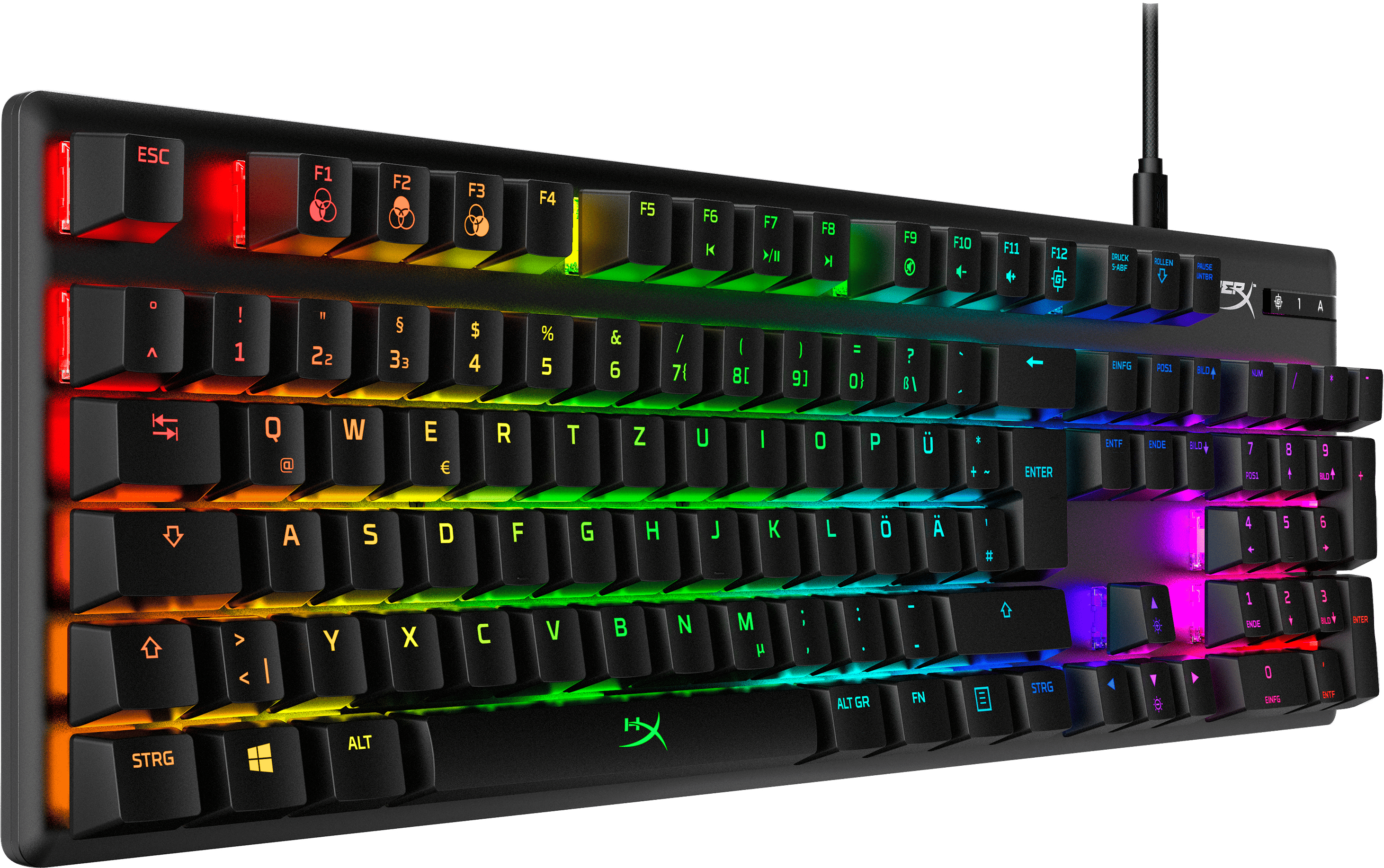 Image of HyperX Alloy Origins (DE-Layout) RGB-LED Gaming Tastatur (Schwarz) (Schwarz) (Versandkostenfrei)