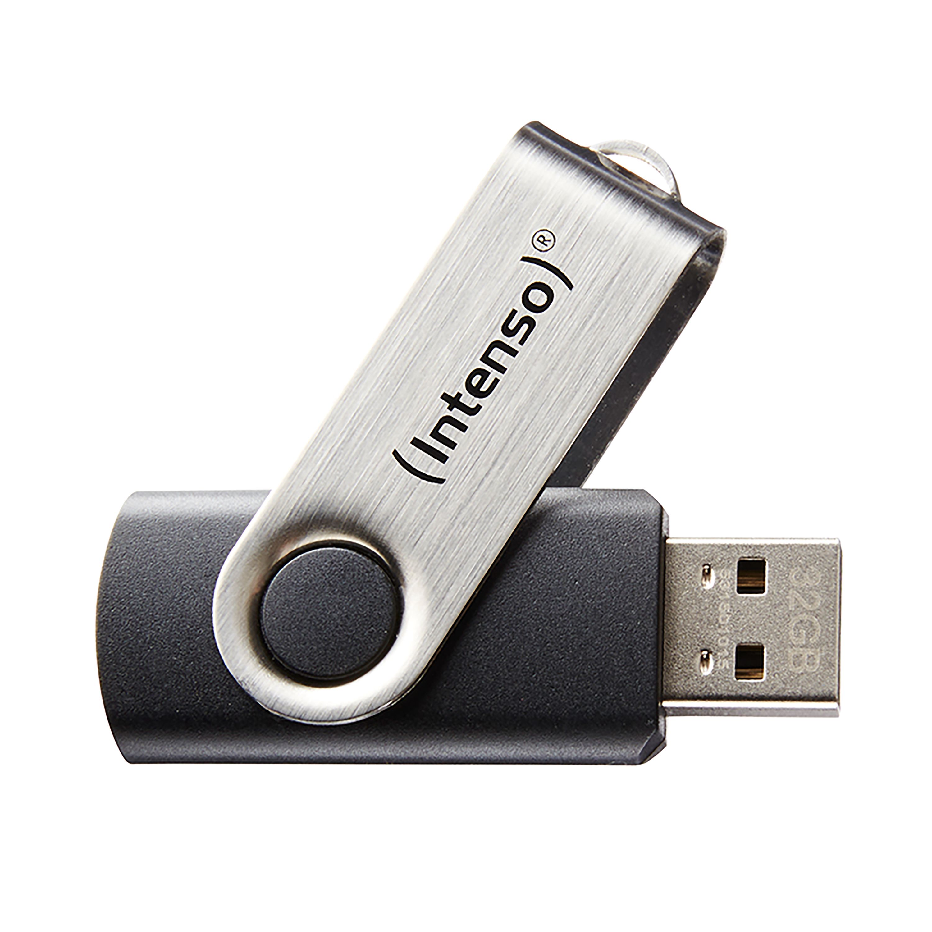 Image of Basic Line USB 2.0 USB-Stick 32GB Kunststoff/Metall (Schwarz, Silber)