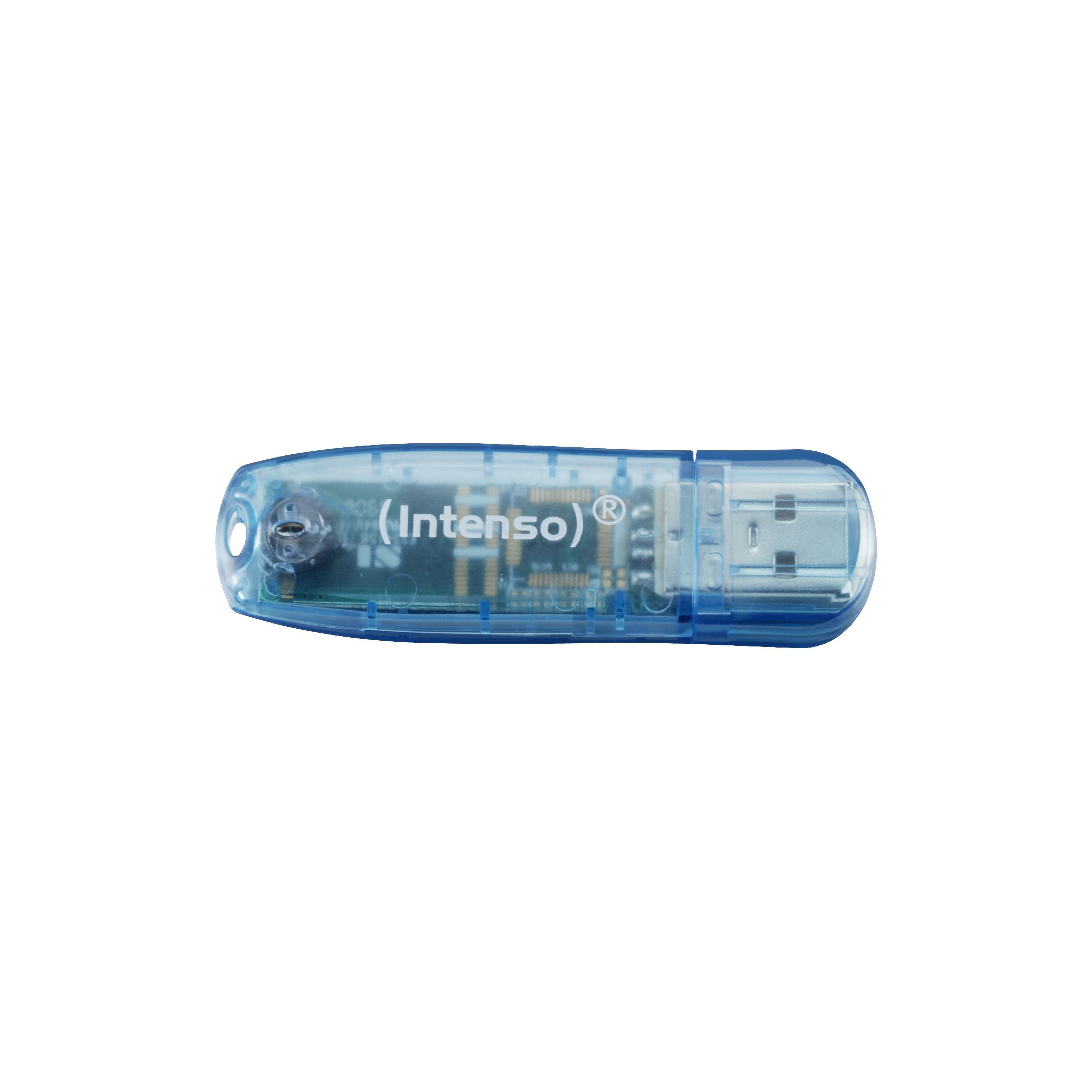 Image of Rainbow Line USB 2.0 USB-Stick 4GB transparenter Kunststoff (Blau)