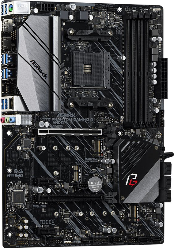 Image of ASRock X570 Phantom Gaming 4 - Motherboard - ATX - Socket AM4 - AMD X570 - USB 3,2 Gen 1, USB 3,2 Gen 2 - Gigabit LAN - Onboard-Grafik (CPU erforderlich) - HD Audio (8-Kanal) (90-MXBAU0-A0UAYZ)