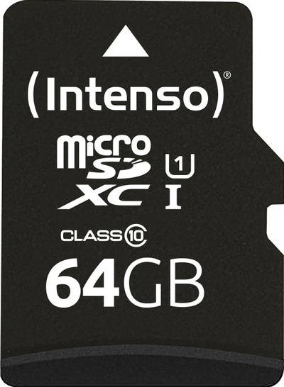 Image of Intenso Performance - Flash-Speicherkarte (microSDXC-an-SD-Adapter inbegriffen) - 64GB - UHS-I U1 / Class10 - microSDXC UHS-I (3424490)