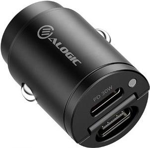 Image of Alogic Rapid Power Mini - Auto-Netzteil - 30 Watt - 3 A - Fast Charge - 2 Ausgabeanschlussstellen (24 pin USB-C) (CRCC30)