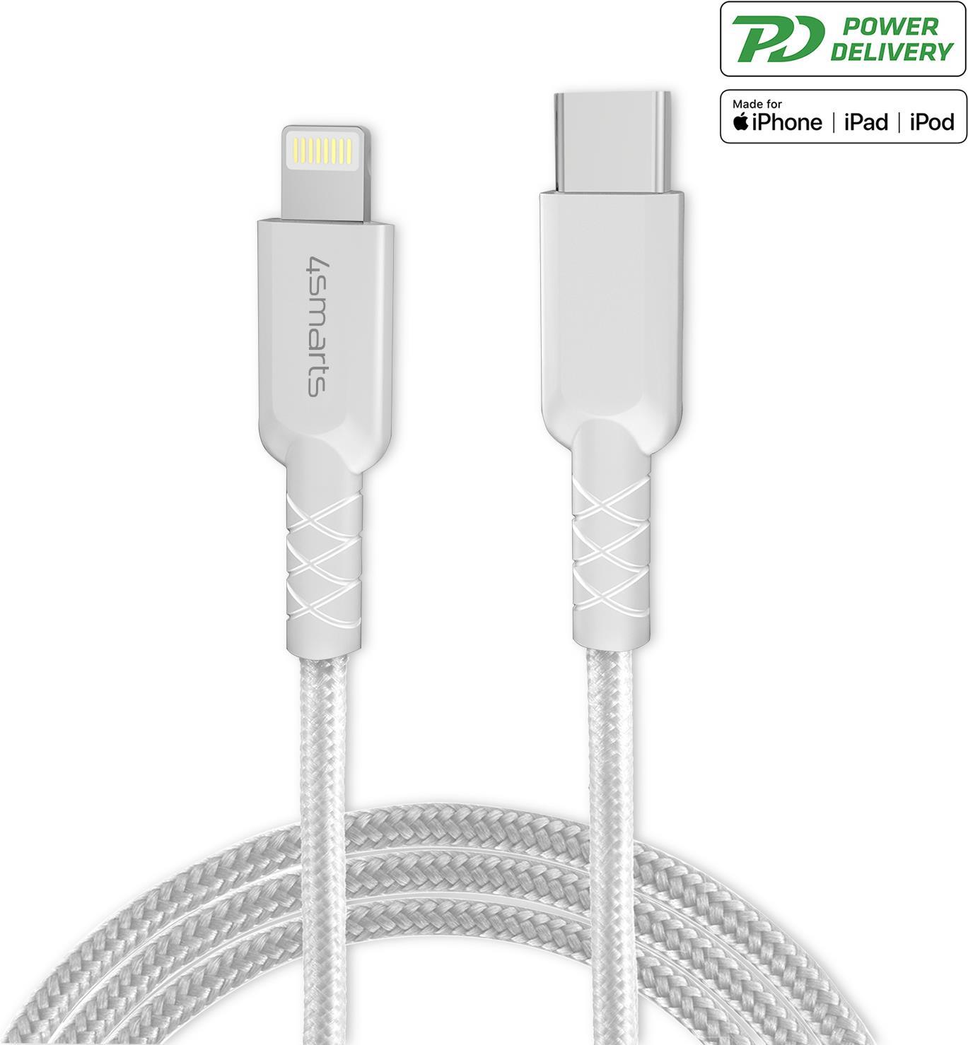 Image of 4smarts USB-C auf Lightning Kabel RAPIDCord 1,5m mit PD und MFi weiß (496250)