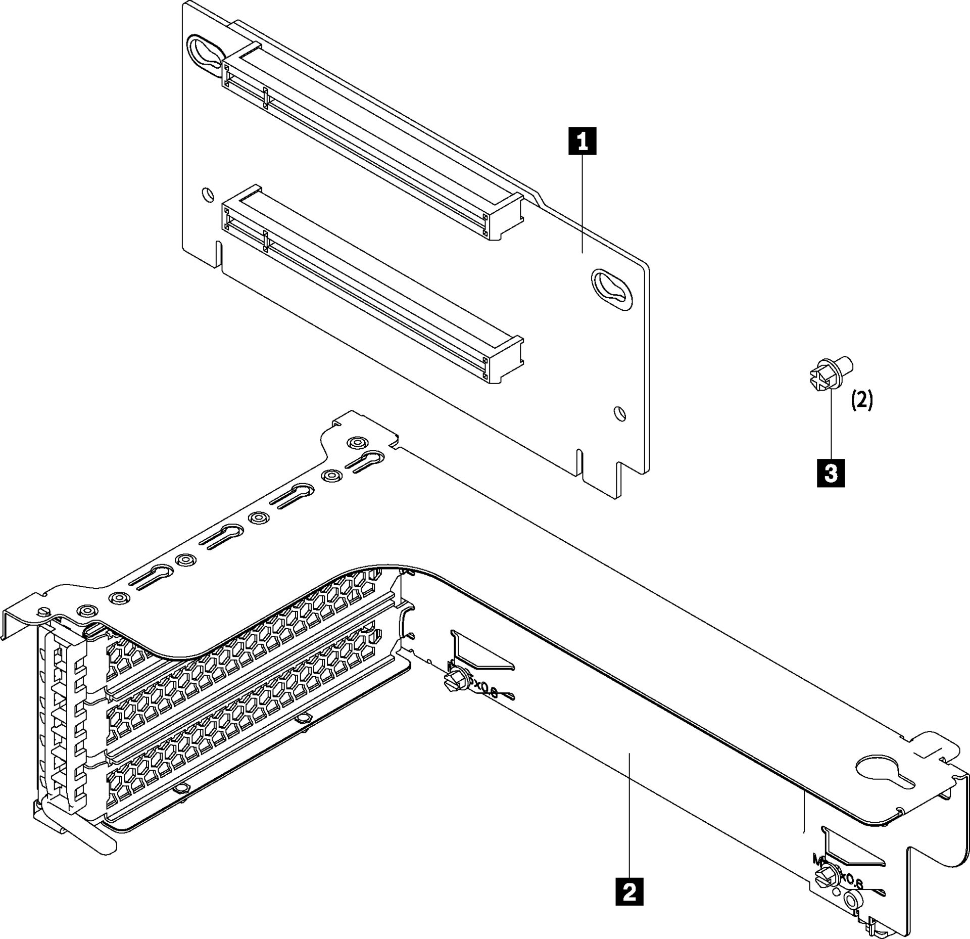 Image of Lenovo Riser 1 Kit - Riser Card - für ThinkSystem SR550, SR590, SR650 (7XH7A02678)