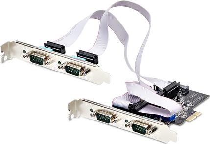 Image of STARTECH.COM 4-Port Serielle PCIe Karte PCI Express zu RS232/RS422/RS485 DB9 Serielle Karte 16C1050 UART ESD Schutz Windows/Linux (PS74ADF-SERIAL-CARD)