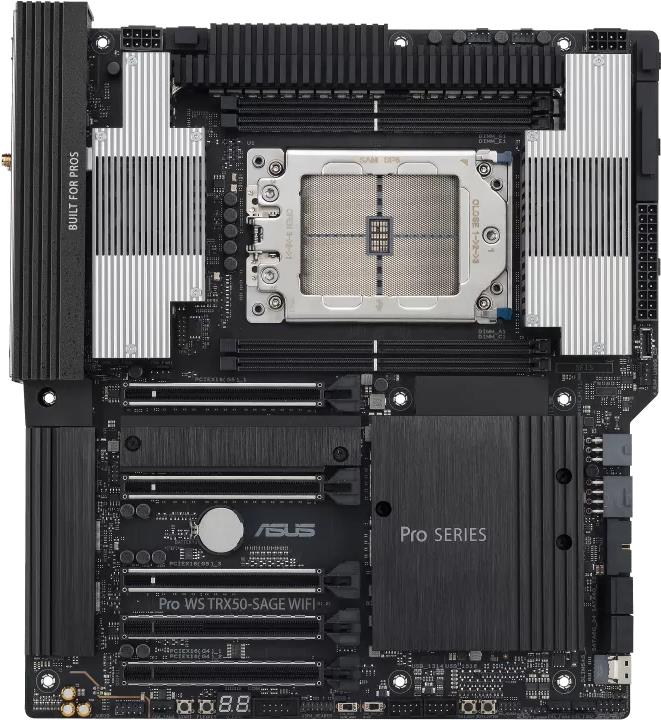 Image of ASUS PRO WS TRX50-SAGE WIFI - Motherboard - SSI CEB - Socket sTR5 - Amd TRX50 Chipsatz - USB 3.2 Gen 1, USB 3.2 Gen 2, USB-C 3.2 Gen 2x2 - 10 Gigabit LAN, 2.5 Gigabit LAN, Wi-Fi, Bluetooth - Onboard-Grafik (CPU erforderlich) - HD Audio (90MB1FZ0-M0EAY0)