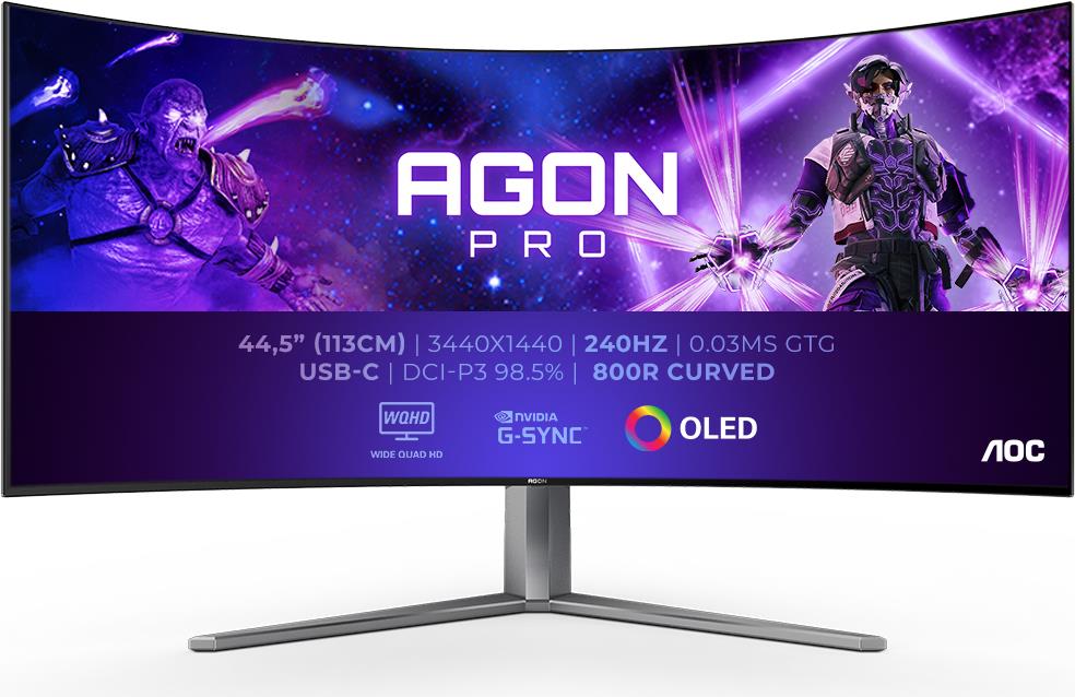 Image of AOC AGON PRO AG456UCZD LED display 114,3 cm (45) 3440 x 1440 Pixel Wide Quad HD OLED Schwarz [Energieklasse F] (AG456UCZD)