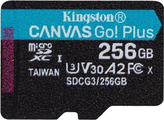 Image of Kingston Canvas Go! Plus - Flash-Speicherkarte - 256GB - A2 / Video Class V30 / UHS-I U3 / Class10 - microSDXC UHS-I (SDCG3/256GBSP)