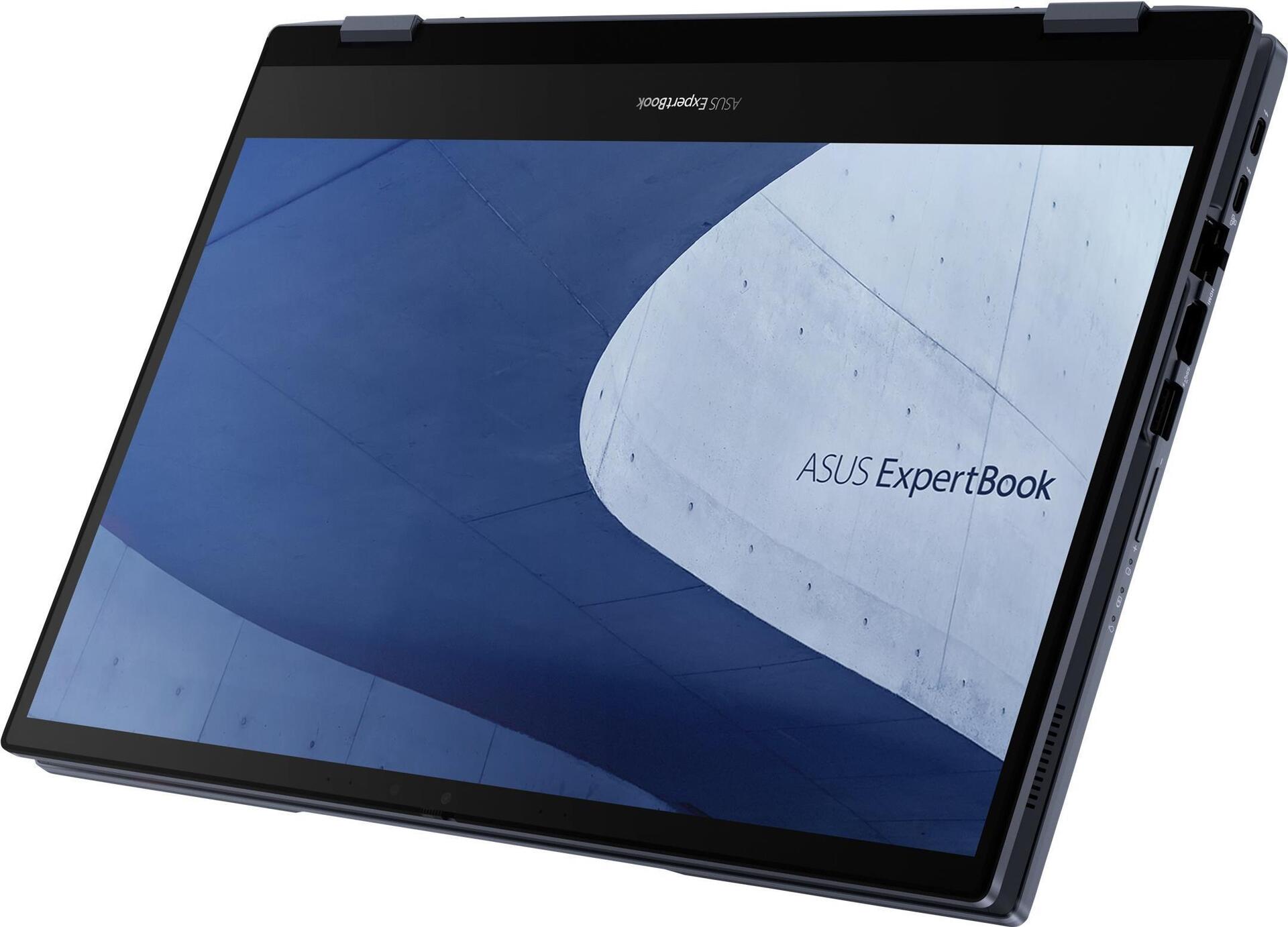 Image of ASUS ExpertBook B5 Flip B5402FBA-KA0631X - Flip-Design - Intel Core i5 1240P - Win 11 Pro - Intel Iris Xe Grafikkarte - 16GB RAM - 512GB SSD NVMe - 35,6 cm (14) IPS Touchscreen 1920 x 1080 (Full HD) - 802,11a/b/g/n/ac/ax (Wi-Fi 6E), Bluetooth - Star Black