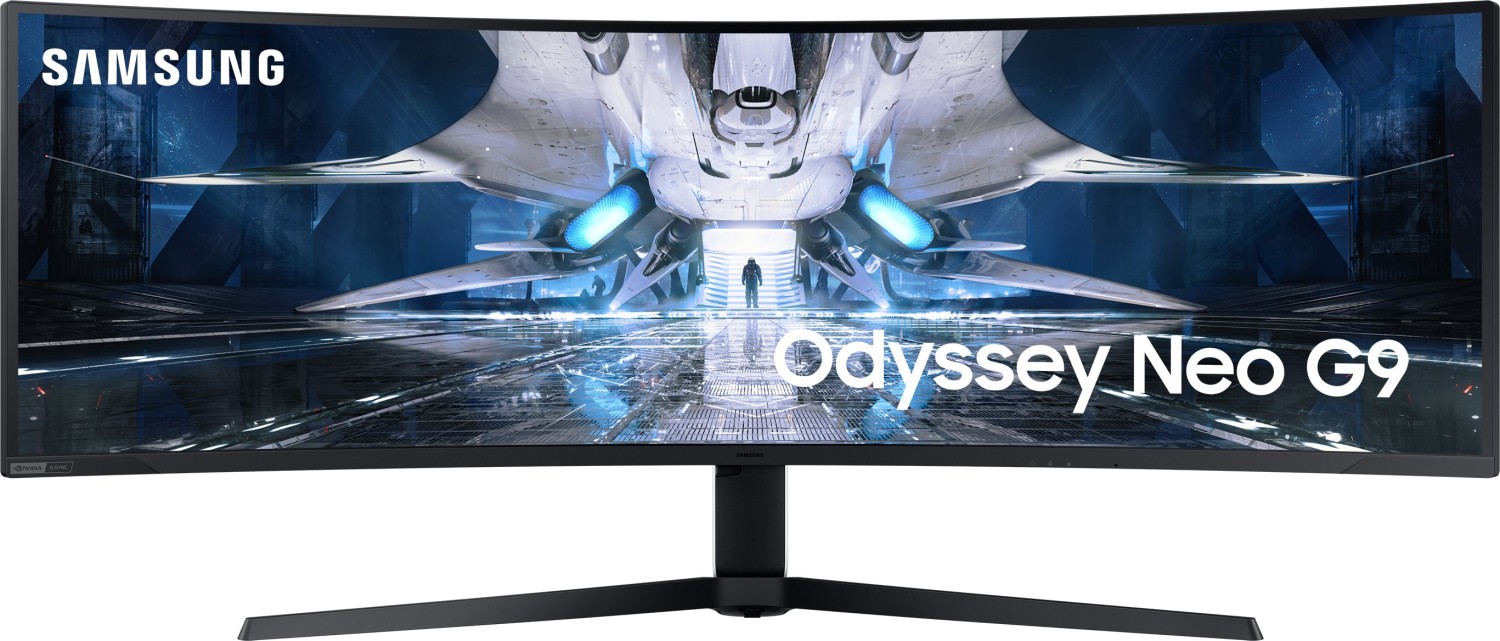 Image of Samsung Odyssey Neo G9 Curved Gaming Monitor 124 cm (49 ) (Dual WQHD, VA, 1ms, 240Hz, HDMI, DisplayPort, USB-Hub) Farbe: Schwarz/Weiß [Energieklasse G] (LS49AG954NPXEN)