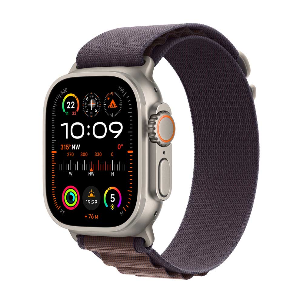 Image of AppleWatch Ultra 2 Titanium Cellular 49mm (Alpine Loop indigo) Large (MREW3FD/A)