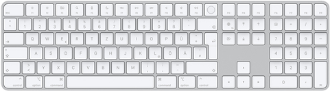 Image of Apple Magic Keyboard with Touch ID and Numeric Keypad - Tastatur - Bluetooth - QWERTZ - Deutsch - Silber - für iMac (Anfang 2021), Mac mini (Ende 2020), MacBook Air (Ende 2020), MacBook Pro (Ende 2020) (MK2C3D/A)