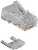 Image of ACT RJ45 (8P/8C) CAT6 modulaire connector for round cable with solid or stranded conductors. Suitable for: Solid and stranded cable Rj45 plug cat6 unshielded (TD168M)
