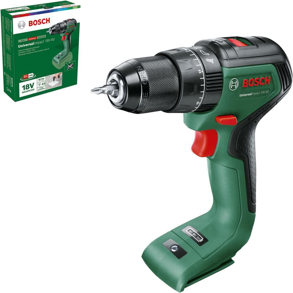 Image of Bosch UniversalImpact 18V-60 - Bohrhammer/Treiber - schnurlos - 2 Geschwindigkeiten - Bohrfutterschlüssel 13 mm - 60 N·m - ohne Batterie, ohne Ladegerät - 18 V