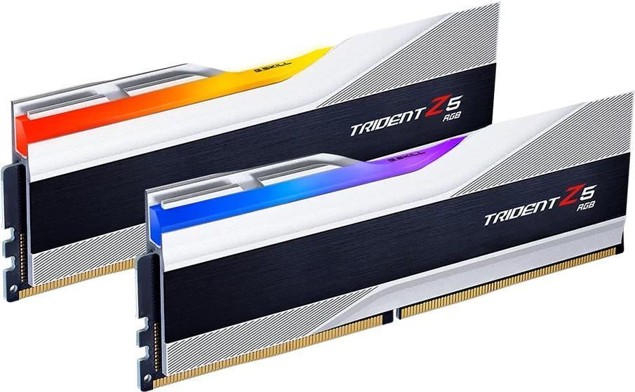 Image of G.Skill Trident Z5 RGB - DDR5 - Kit - 32 GB: 2 x 16 GB - DIMM 288-PIN - 7600 MHz / PC5-60800 - CL36 - 1.4 V - ungepuffert - non-ECC - metallisch silber, Gebürstetes Aluminium / Schwarz