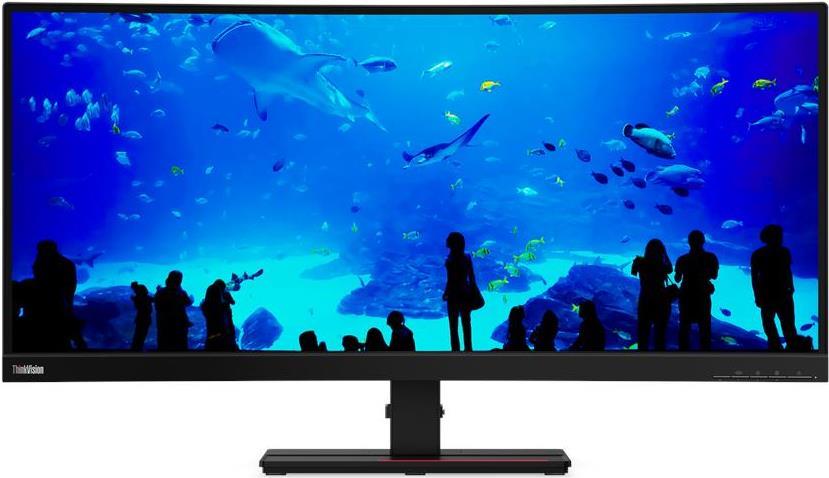 Image of Lenovo ThinkVision T34w-20 - LED-Monitor - gebogen - 86.4 cm (34) (34 sichtbar) - 3440 x 1440 Ultra WQHD - VA - 350 cd/m² - 3000:1 - 4 ms - HDMI, DisplayPort - Raven Black [Energieklasse G]