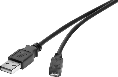 Image of Renkforce USB 2.0 Kabel [1x USB 2.0 Stecker A - 1x USB 2.0 Stecker Micro-B] 0.3 m Schwarz vergoldete Steckkontakte Renkforce (RF-4463076)