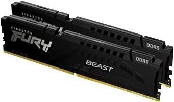 Image of Kingston FURY Beast - DDR5 - Kit - 16 GB: 2 x 8 GB - DIMM 288-PIN - 5200 MHz / PC5-41600 - CL38 - 1.25 V - ungepuffert - on-die ECC (KF552C40BBK2-16)