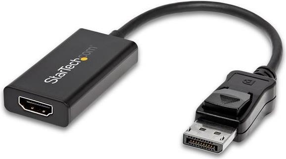 Image of StarTech.com DisplayPort auf HDMI Adapter mit HDR - 4K 60Hz - Schwarz - DP auf HDMI Konverter - DP2HD4K60H - Videoanschluß - DisplayPort / HDMI - DisplayPort (M) eingerastet bis HDMI (W) - 25.16 cm - abgeschirmt - Schwarz - 4K Unterstützung
