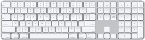 Image of Apple Magic Keyboard with Touch ID and Numeric Keypad - Tastatur - Bluetooth - QWERTY - USA - Silber - für iMac (Anfang 2021), Mac mini (Ende 2020), MacBook Air (Ende 2020), MacBook Pro (Ende 2020) (MK2C3LB/A) - Sonderposten