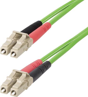 Image of 1m (3ft) LC to LC (UPC) OM5 Multimode Fiber Optic Cable 50/125µm Duplex LOMMF Zipcord VCSEL 40G/100G Bend Insensitive Low Insertion Loss LSZH Fiber Patch Cord - patch cable - 1 m - green