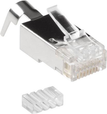 Image of ACT RJ45 (8P/8C) CAT6A shielded modulaire connector for round cable with solid or standed conductors. Suitable for: Litze OD AWG23 /1.5 mm Rj45 plug c6a ftp od1.5 mm (FA2001)